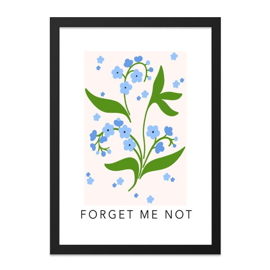 Forget Me Not Wall Art, Floral Art Print, Botanical Wall Decor, Flower Print, Minimalist Art, Home Decor, Nursery Decor, Wall Hanging - Tawshia
