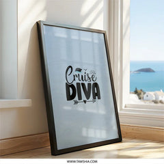 Cruise Diva Wall Art, Vacation Decor, Nautical Theme Art, Cruise Lover Gift, Travel Print, Home Decor, Cruise Ship Art - Tawshia