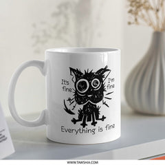 Everything is Fine Cat Design Funny Mug product
