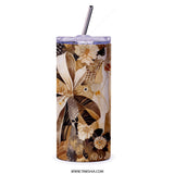 Floral Moon Tumbler, Abstract Celestial Tumbler, Watercolor Flowers Tumbler, Unique Design Tumbler, Artistic Tumbler, Gift Ideas - Tawshia