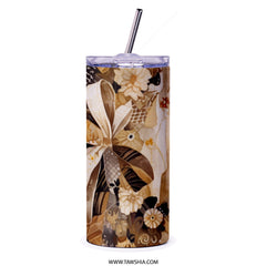 Floral Moon Tumbler, Abstract Celestial Tumbler, Watercolor Flowers Tumbler, Unique Design Tumbler, Artistic Tumbler, Gift Ideas - Tawshia