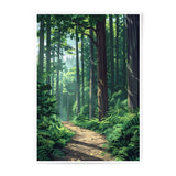 Forest Path Photographic Print, Green Woods, Nature Art, Peaceful Scene, Wall Decor, Home Decor, Forest Illustration - Tawshia