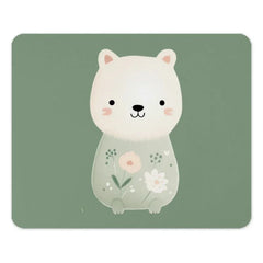 Cute Bear Mouse Pad, Floral Bear Design, Office Desk Accessory, Bear Lover Gift, Adorable Mousepad, Computer Accessories, Desk Decor - Tawshia