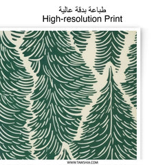 Evergreen Forest Photographic Print, Abstract Tree Art Print, Green Christmas Tree Wall Decor, Holiday Pine Tree Decor, Winter Forest Photo - Tawshia
