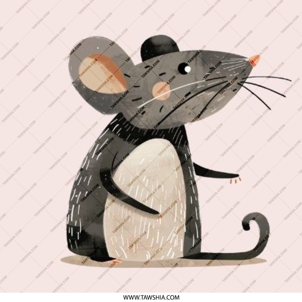 Cute Mouse Pinback Button, Animal Illustration, Cartoon Rat Badge, Whimsical Accessory, Kawaii Button, Fun Apparel Pin - Tawshia