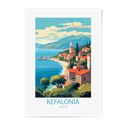 Kefalonia Greece Photographic Print, Seaside Village Art, Coastal Home Decor, Travel Poster Print, Greek Island Wall Art (136 chars) - Tawshia