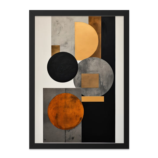 Abstract Geometric Wall Art, Modern Art Print, Circle Square Wall Decor, Contemporary Art Poster, Living Room Art, Office Wall Decor - Tawshia