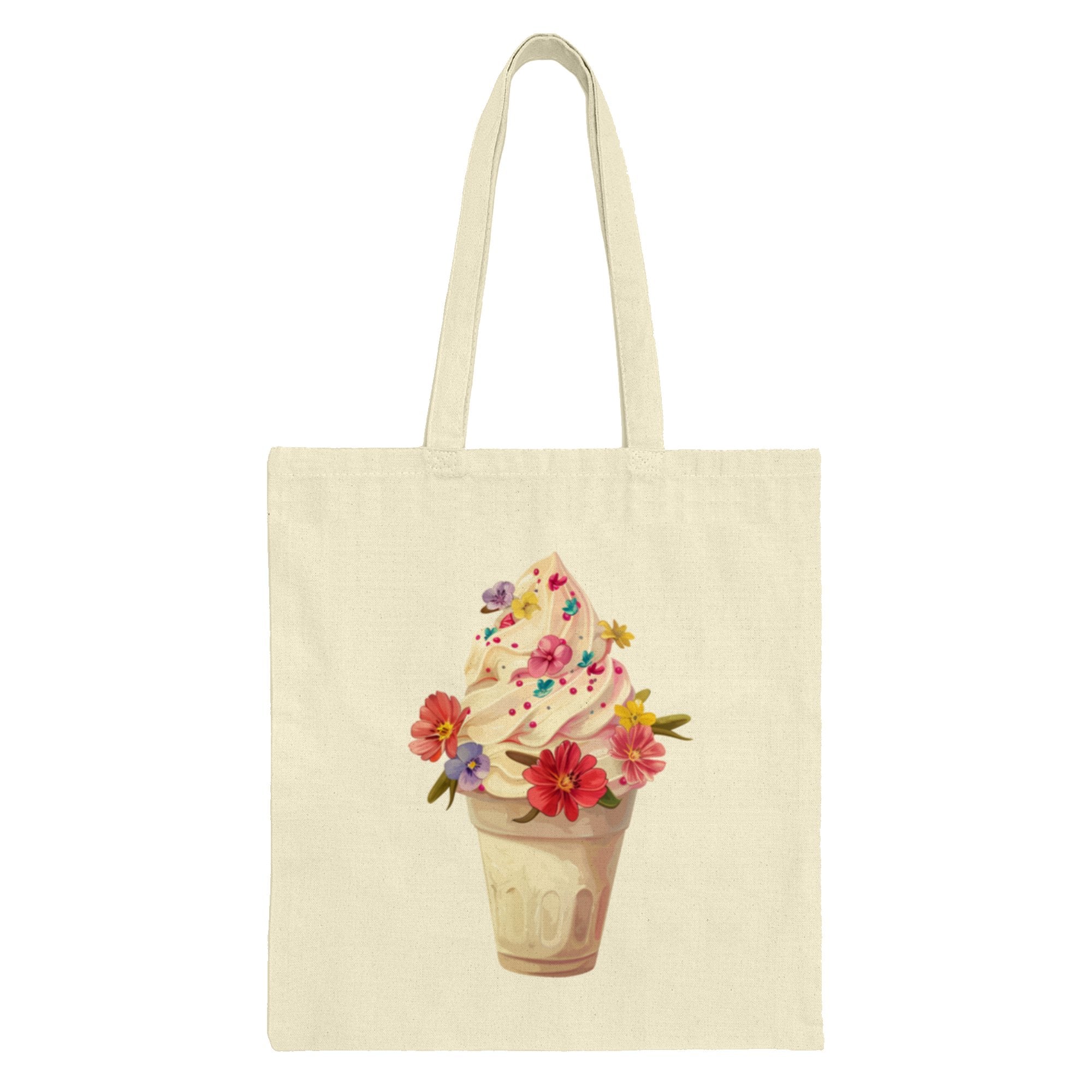Ice Cream With Flowers Design Tote Bag product type