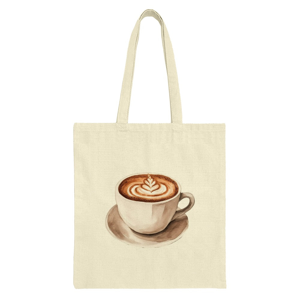 Latte Art Tote Bag, Coffee Lover Gift, Cute Coffee Cup, Watercolor Design, Unique Tote, Stylish Shopper, Everyday Bag, Trendy Gift Idea - Tawshia