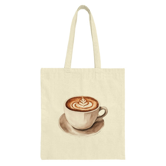 Latte Art Tote Bag, Coffee Lover Gift, Cute Coffee Cup, Watercolor Design, Unique Tote, Stylish Shopper, Everyday Bag, Trendy Gift Idea - Tawshia