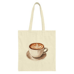 Latte Art Tote Bag, Coffee Lover Gift, Cute Coffee Cup, Watercolor Design, Unique Tote, Stylish Shopper, Everyday Bag, Trendy Gift Idea - Tawshia