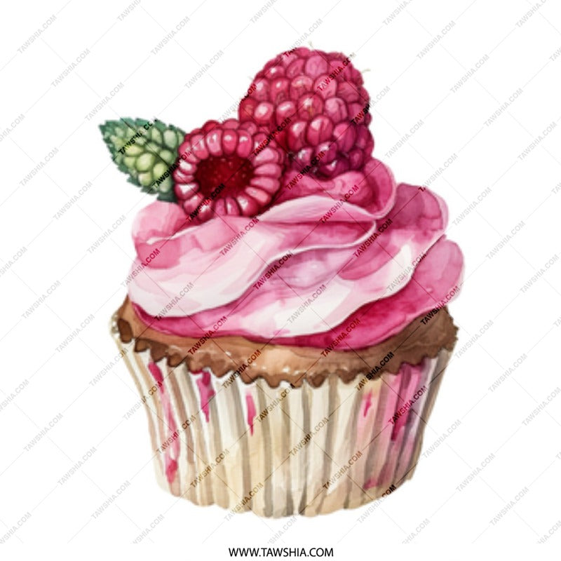Watercolor Raspberry Cupcake Mug, Sweet Treat Coffee Mug, Dessert Lover Gift Idea, Cute Baking Gift, Foodie Mug, Unique Kitchen Decor - Tawshia