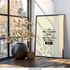 Best Teacher Quote Wall Art, Inspirational Teacher Gift, Teach From The Heart Wall Decor, Teacher Appreciation Wall Art, Classroom Decor - Tawshia