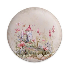 Fairy Castle Pinback Button, Magical Garden, Watercolor Style, Cute Butterflies, Dreamy Gift, Floral Scene - Tawshia