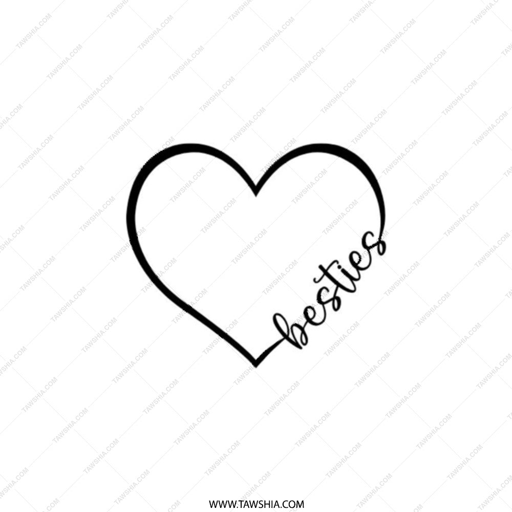 Besties Heart Pocket Mirror, Best Friend Gift, Friendship Mirror, Cosmetic Mirror, Travel Mirror, Cute Pocket Mirror, Gift for Bestie - Tawshia