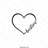 Besties Heart Pocket Mirror, Best Friend Gift, Friendship Mirror, Cosmetic Mirror, Travel Mirror, Cute Pocket Mirror, Gift for Bestie - Tawshia