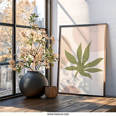 Abstract Plant Wall Art, Botanical Print, Modern Art Print, Minimalist Decor, Nature Wall Decor, Trendy Wall Art, Stylish Home Decor - Tawshia