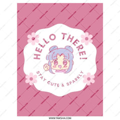 Hello There Cute Tote Bag, Sparkly Anime Design, Kawaii Girl Gift, Trendy Carryall, Aesthetic Shopping Bag, Unique Graphic Bag - Tawshia