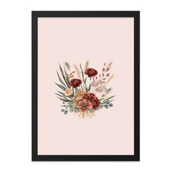Floral Wall Art Print, Autumn Bouquet, Botanical Illustration, Rustic Home Decor, Flower Arrangement Wall Decor, Earth Tones Art - Tawshia