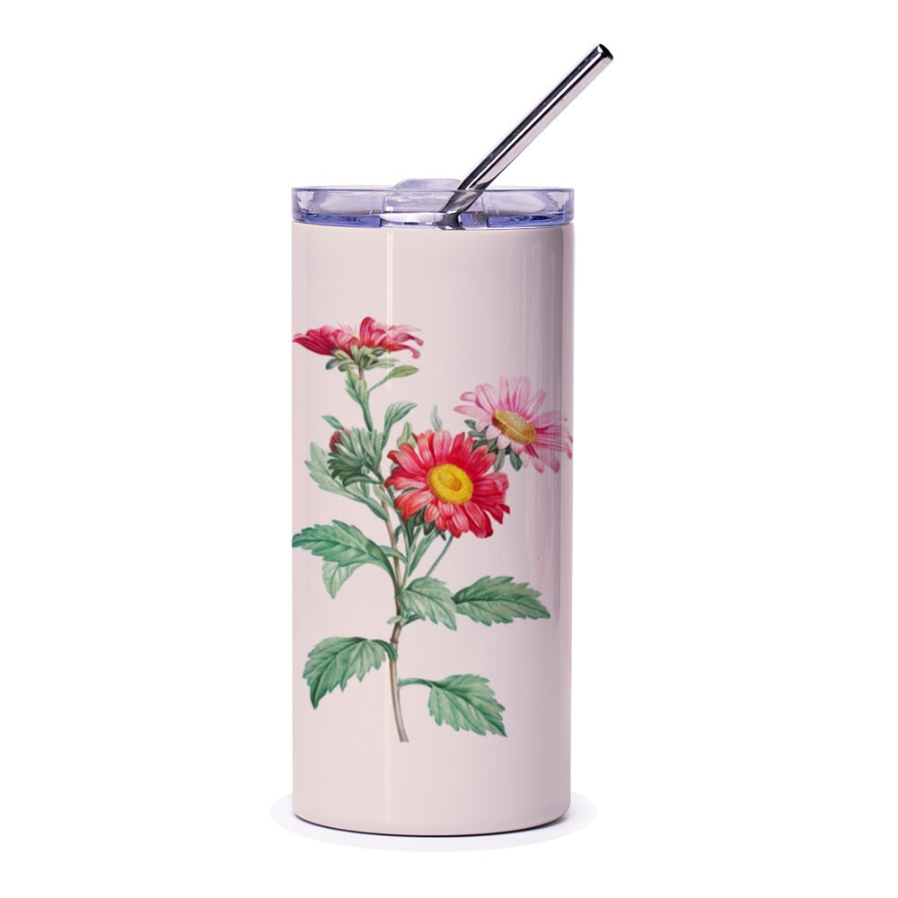 Floral Tumbler, Red Daisy Tumbler, Flower Tumbler, Botanical Tumbler, Gift for Her, Aesthetic Tumbler, Summer Tumbler, Cute Tumbler, Trendy - Tawshia