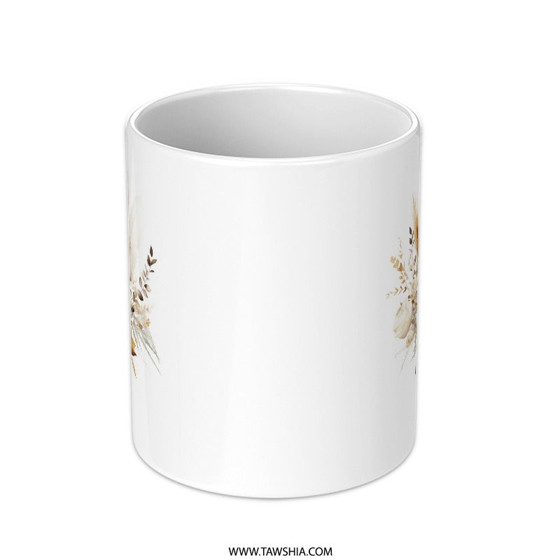 Floral Mug, Boho Chic Bouquet, Elegant Rose Design, Coffee Mug, Tea Cup, Gift for Her, Home Decor, Decorative Mug - Tawshia