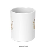 Floral Mug, Boho Chic Bouquet, Elegant Rose Design, Coffee Mug, Tea Cup, Gift for Her, Home Decor, Decorative Mug - Tawshia