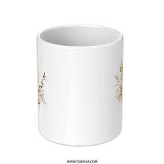 Floral Mug, Boho Chic Bouquet, Elegant Rose Design, Coffee Mug, Tea Cup, Gift for Her, Home Decor, Decorative Mug - Tawshia