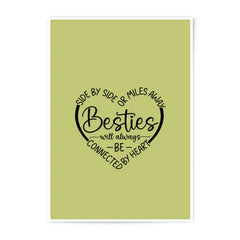 Besties Heart Photographic Prints, Friendship Wall Art, Long Distance Friends, Best Friend Gift, Connected by Heart Decor, Gift for Her - Tawshia