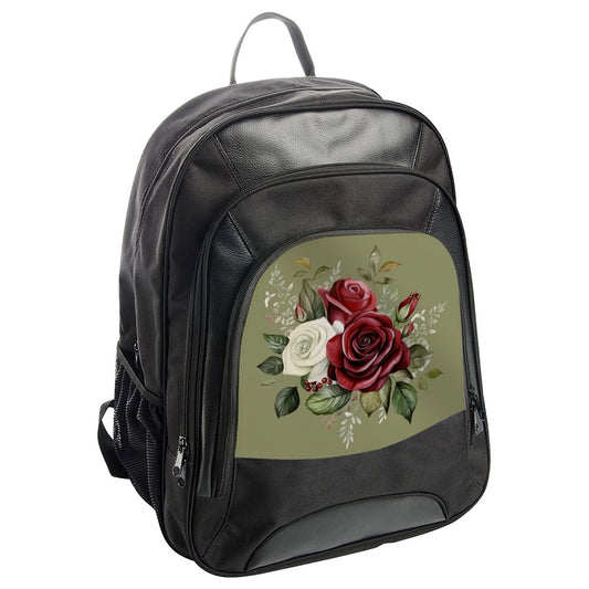 Floral Rose Backpack, Elegant Botanical Bag, Flower Design Rucksack, Stylish Backpack for Women, Unique Backpack Gift - Tawshia