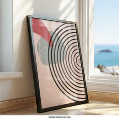 Abstract Geometric Wall Art, Modern Circle Print, Minimalist Shapes Poster, Contemporary Home Decor, Unique Wall Art - Tawshia