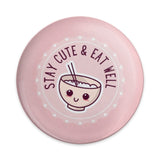 Cute Bowl Pinback Button, Stay Cute and Eat Well, Kawaii Food Pin, Trendy Backpack Pin, Foodie Gift, Positive Affirmation Pin - Tawshia