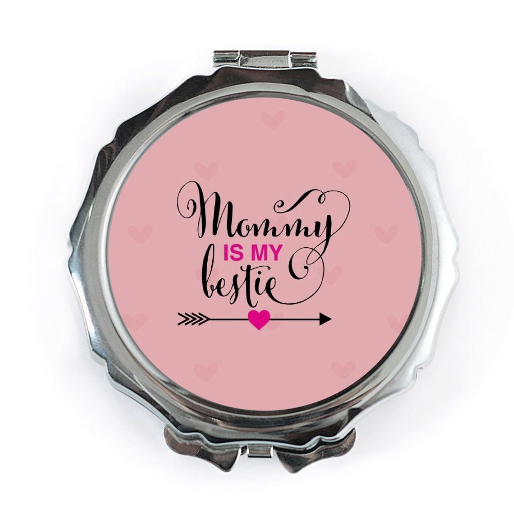 Mommy is My Bestie Pocket Mirror, Mother's Day Gift, Cute Compact Mirror, Best Mom Ever Present, Mom Birthday Present, Travel Mirror - Tawshia