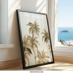 Tropical Palm Tree Wall Art, Sepia Palm Print, Beach House Decor, Coastal Wall Art, Summer Vibes, Modern Wall Art, Nature Inspired Wall Art - Tawshia
