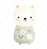 Cute Bear Mug, Floral Bear Coffee Mug, Animal Lover Gift, Kawaii Mug, Gift For Her, Novelty Mugs, Decorative Mug - Tawshia