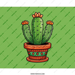 Cactus Mouse Pad, Potted Plant Mousepad, Desert Plant, Cute Desk Decor, Botanical Mouse Pad, Floral, Green, Home Office, Cactus Lover Gift - Tawshia