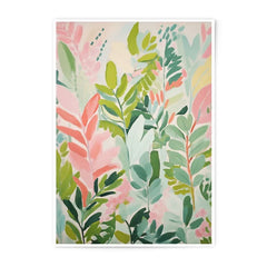 Tropical Leaves Photographic Print, Botanical Wall Art, Pastel Green Pink Home Decor, Colorful Nature Photography, Modern Art Print - Tawshia