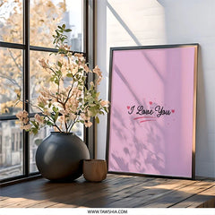 I Love You Wall Art, Romantic Gift, Anniversary Decor, Love Quote Print, Valentines Day Wall Decor, Home Decor, I Love You Sign - Tawshia