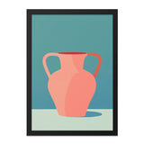 Peach Vase Wall Art, Modern Home Decor, Minimalist Art Print, Living Room Art, Still Life Art, Framed Wall Decor, Pottery Art - Tawshia