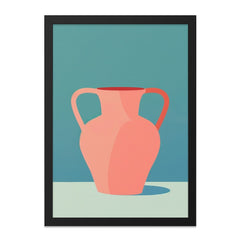 Peach Vase Wall Art, Modern Home Decor, Minimalist Art Print, Living Room Art, Still Life Art, Framed Wall Decor, Pottery Art - Tawshia