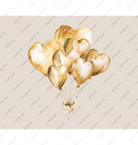 Golden Heart Shaped Balloons Celebration Product