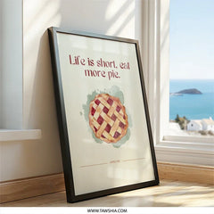 Apple Pie Wall Art, Funny Food Print, Kitchen Decor, Eat More Pie, Home Decor, Dessert Wall Decor, Baked Goods Art - Tawshia