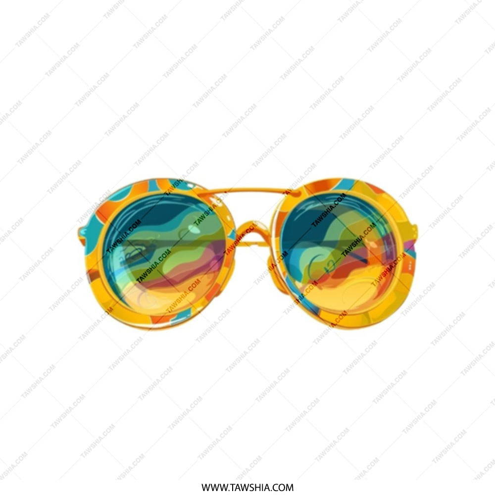 Retro Sunglasses Tote Bag, Colorful 70s Style, Novelty Gift, Beach Tote, Unique Design, Fashion Tote Bag, Summer Accessories - Tawshia