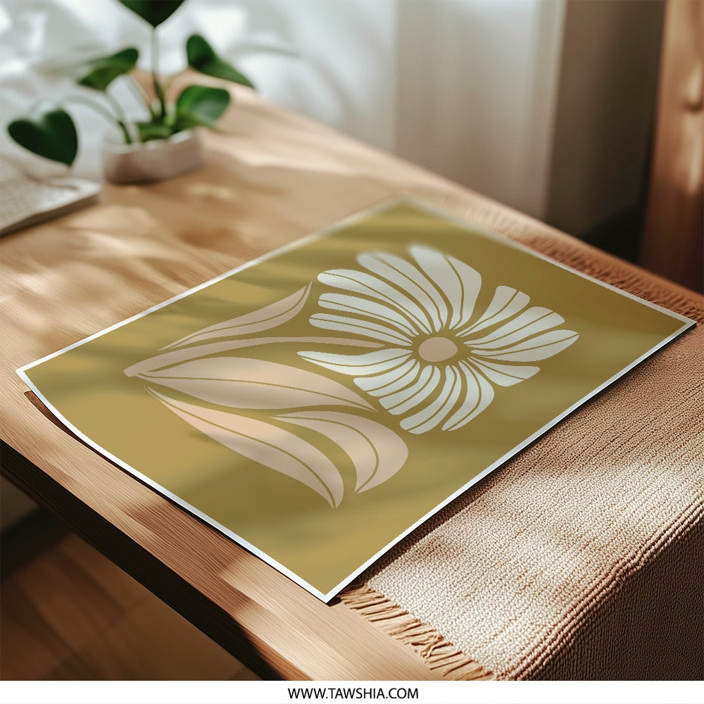 Abstract Floral Photographic Print, Daisy Art Print, Minimalist Flower Print, Botanical Wall Art, Modern Home Decor - Tawshia