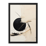Minimalist Circle Wall Art, Abstract Painting Print, Modern Home Decor, Beige and Black Art, Contemporary Wall Decor - Tawshia