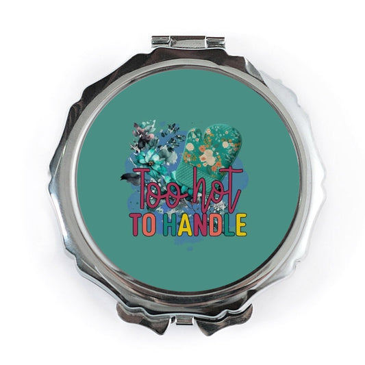 Too Hot to Handle Pocket Mirror, Floral Kitchen Decor, Gift for Baker, Funny Cooking Gift, Pocket Mirror for Women, Unique Gift Idea - Tawshia