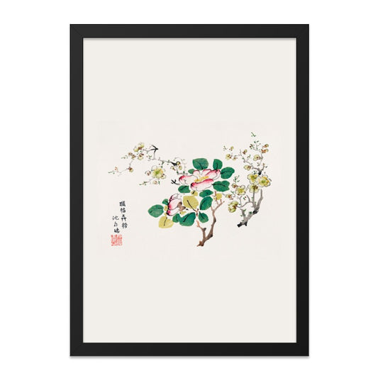 Vintage Floral Wall Art, Japanese Flower Print, Botanical Artwork, Antique Flower Painting, Asian Art Decor, Blossom Art - Tawshia
