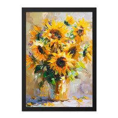 Sunflower Wall Art, Floral Painting, Impasto Art, Sunflower Decor, Home Decor, Flower Art Print, Vibrant Wall Decor - Tawshia