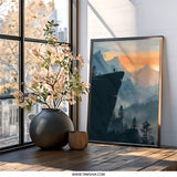 Mountain Peak Wall Art, Adventure Landscape Print, Silhouette Art, Nature Inspired Decor, Dramatic Vista Scenery, Inspirational Artwork - Tawshia