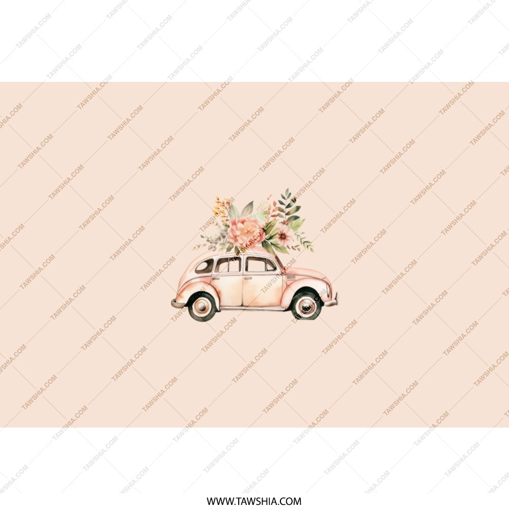 Floral Car Tumbler, Vintage Style, Classic Auto Design, Car Lover Gift, Retro Vehicle Art, Flower Power, Unique Tumbler, Travel Mug - Tawshia