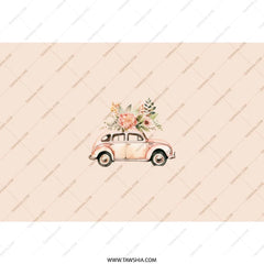 Floral Car Tumbler, Vintage Style, Classic Auto Design, Car Lover Gift, Retro Vehicle Art, Flower Power, Unique Tumbler, Travel Mug - Tawshia